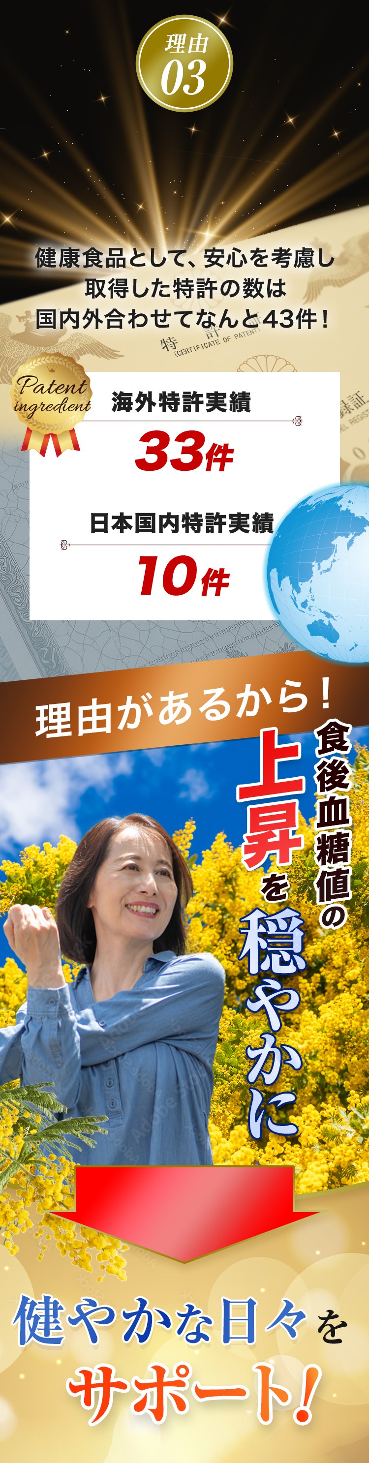 全世界で43個の特許取得実績！