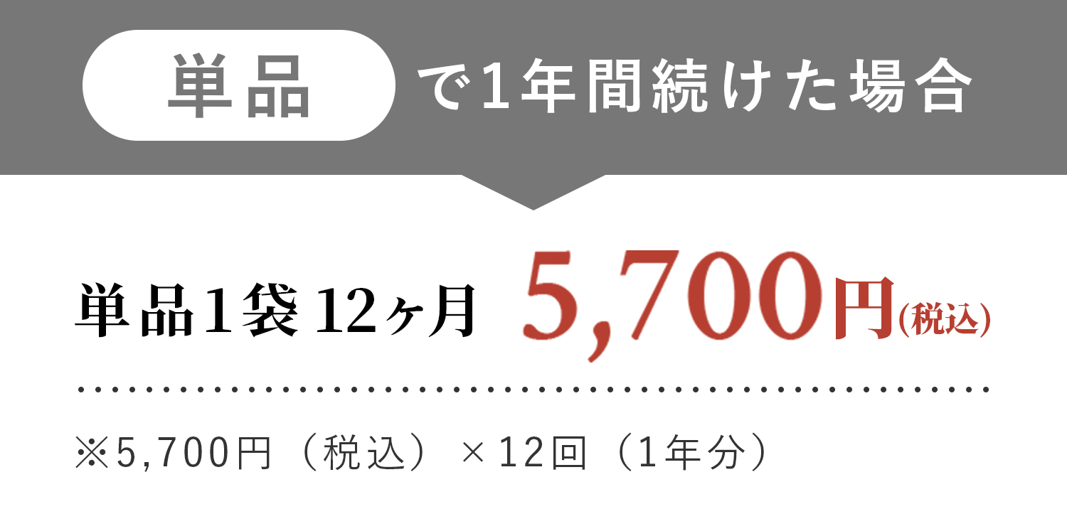 単品1袋12ヶ月 5700円