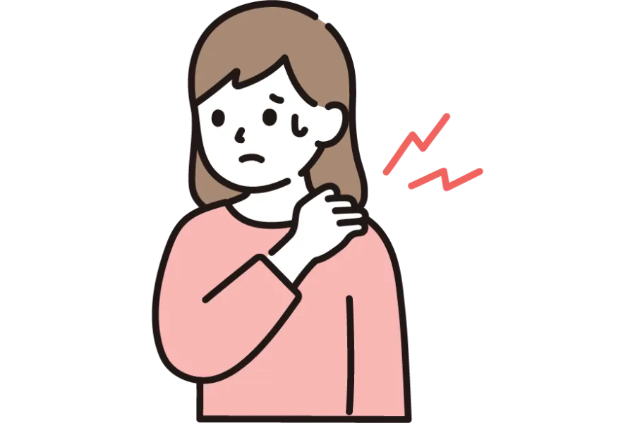 肩こりに悩んでいる女性のイラスト