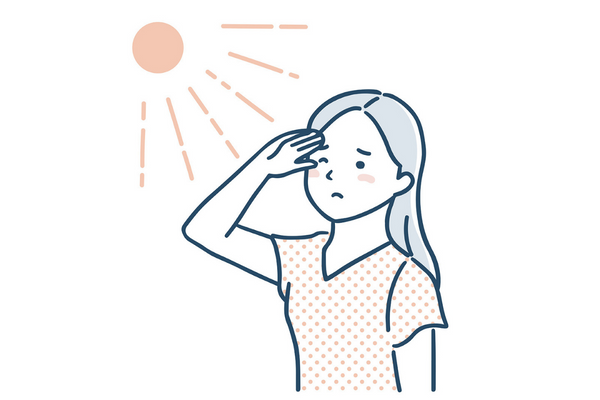 日焼けをしている人のイラスト
