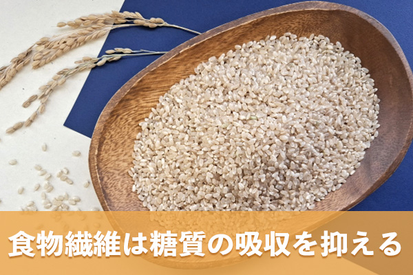 食物繊維は糖質の吸収を抑えて血糖値上昇を緩やかにするとされている