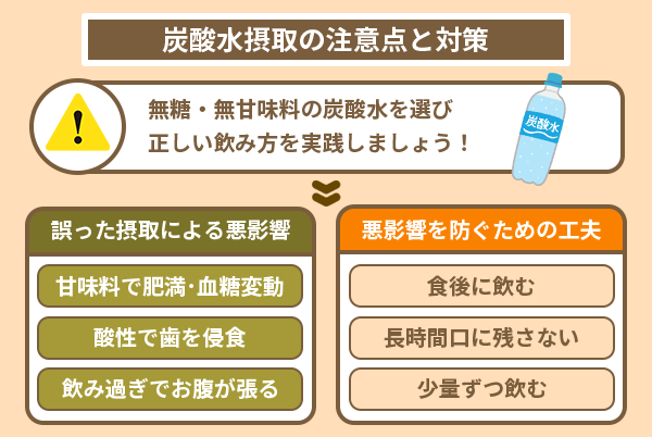炭酸水摂取の注意点と対策