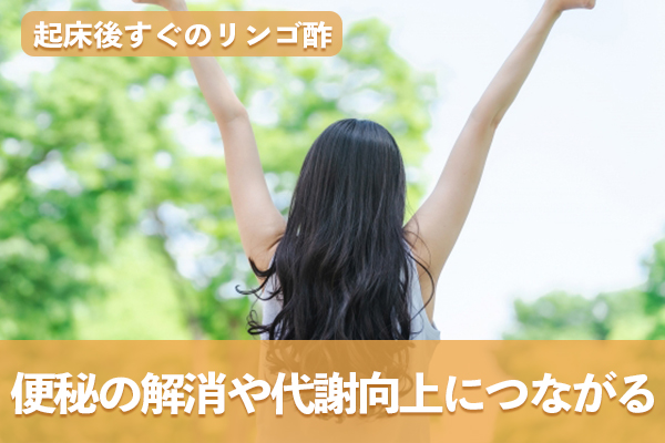 起床後すぐのリンゴ酢は便秘の解消や代謝の向上につながる