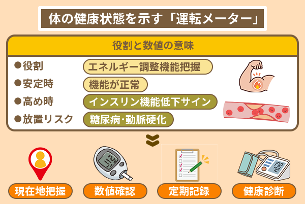 体の健康状態を示す「運転メーター」