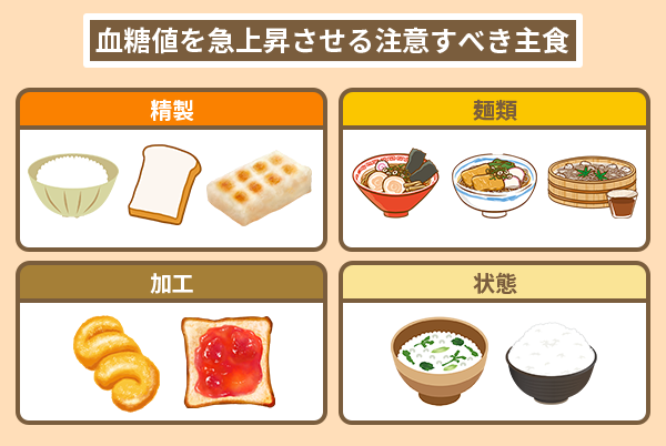 血糖値を急上昇させる注意すべき主食