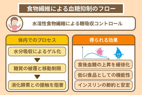 食物繊維による血糖抑制のフロー