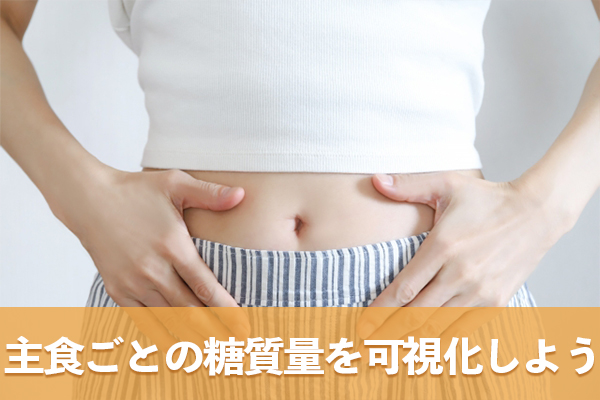 主食ごとの糖質量を可視化して食事の満足感を維持して減量を目指す