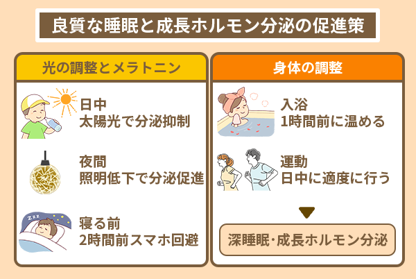 良質な睡眠と成長ホルモン分泌の促進策