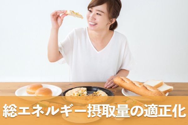 総エネルギー摂取量の適正化が内臓脂肪減少の根本的な条件となる